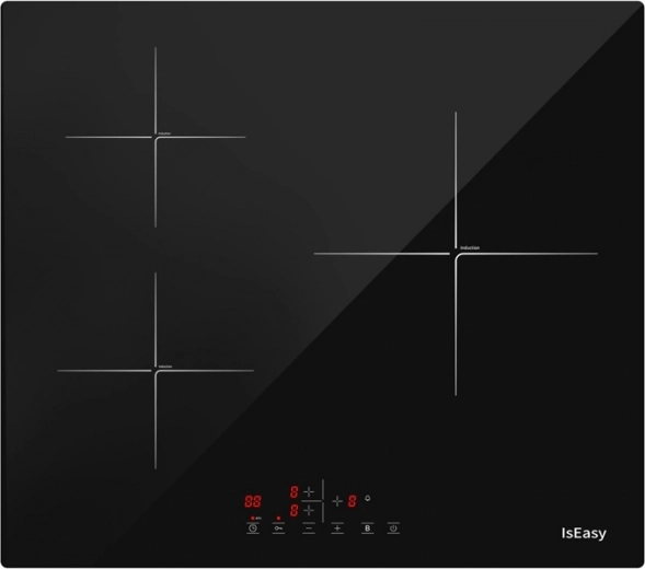 IsEasy inductiekookplaat met 3 zones en Booster-functie