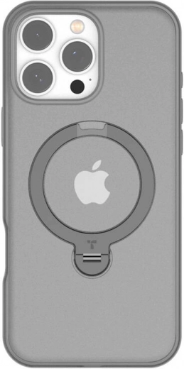 Torras Ostand Spin hoesje voor iPhone 16 Pro Max grijs