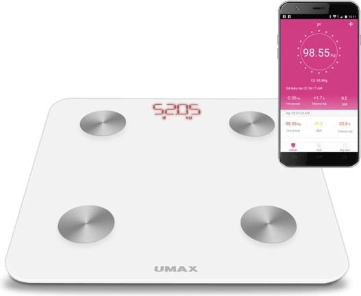 Slimme persoonlijke weegschaal UMAX Smart Scale US20M met lichaamsanalyse en Bluetooth