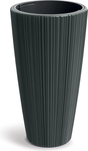 Bloempot Oro 39 cm donkergrijs met uitneembare inzet