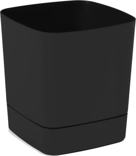 Bloempot met onderschotel CLIMA 34 × 34 cm zwart