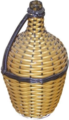 Demižon gevlochten glazen 5 l – mix kleuren