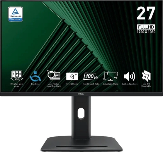 MSI Pro MP275PG 27" IPS Full HD-monitor 100 Hz met ergonomische standaard