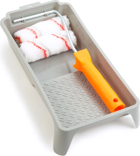 Set verfrollers met handvat en verfbak, 100 mm