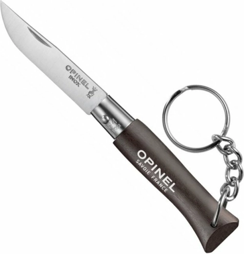 Opinel N°04 sleutelhanger – zakmes 5 cm, zwart, beukenhout