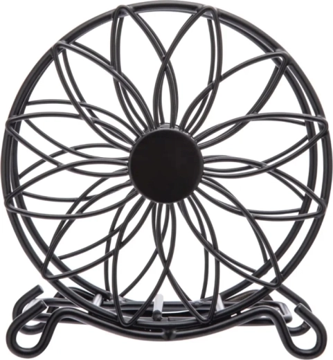 Metalen servethouder zwart met bloemendecor 11 × 11,5 cm