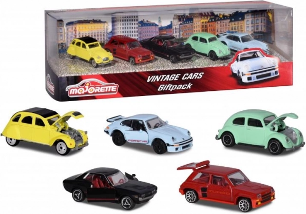 Majorette set klassieke auto's, 5 stuks
