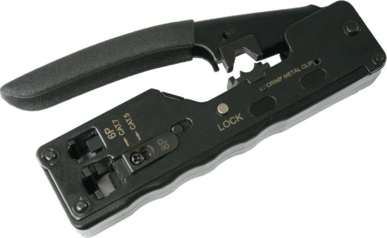 Krimptang RJ45/RJ12/RJ11 voor EZ-connectoren