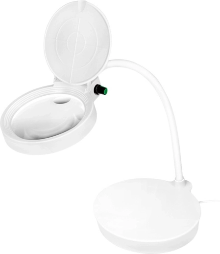 Tafel-LED-loupe met flexibele zwanenhals en klepje – 8 en 36 dioptrieën