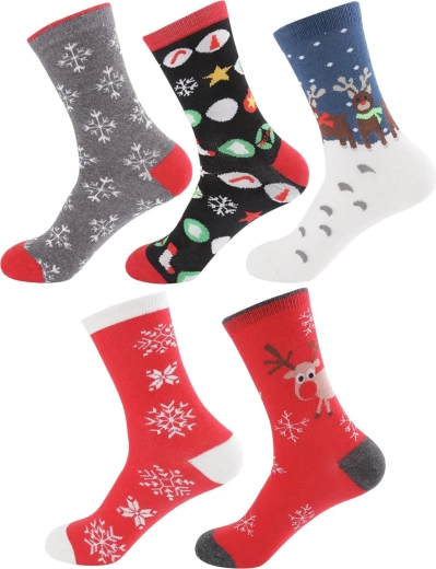 Kerst katoenen kleurrijke sokken 5 paar 37–43