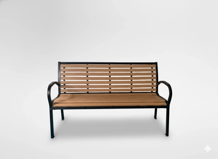 Tuinbank met houtlook, bruin 125 × 60 × 80 cm