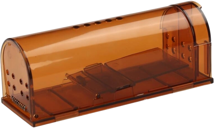 Humane vangkooi voor muizen en ratten, transparant, 17 × 6,2 × 6,4 cm, 2 stuks