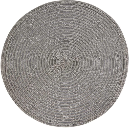 Zilvergrijs gevlochten stro placemat 38 cm