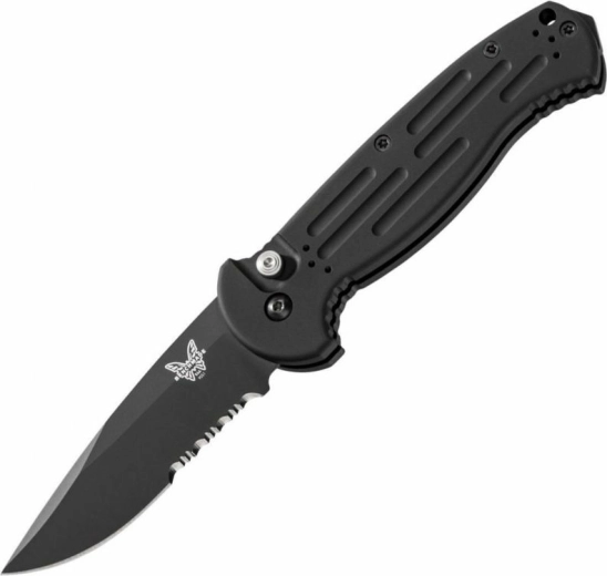 Benchmade AFO II automatisch zakmes 9 cm, zwarte Cerakote, Cordura-foedraal