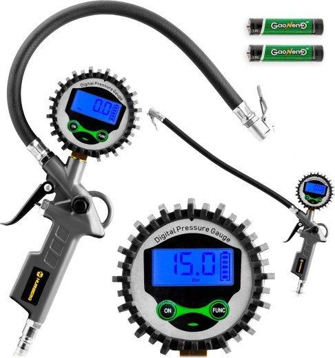 Digitale bandenvulpistool met manometer HUMBERG HM-260