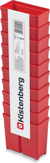 Set van 10 kunststof gereedschapsbakken, rood, stapelbaar