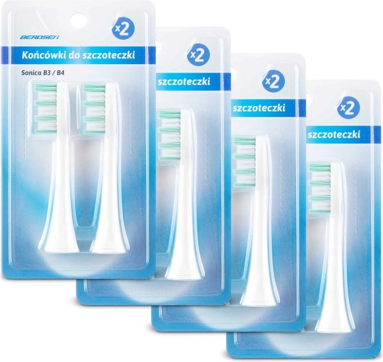 Vervangende opzetborstels voor Berdsen sonische tandenborstel, 8 stuks