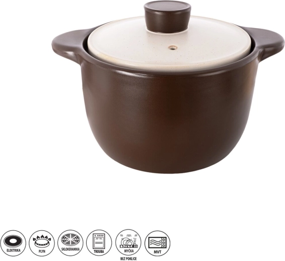 Keramische ovenvaste pan 4,2 l met deksel
