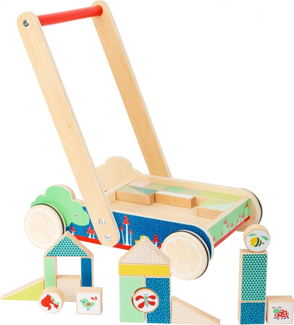 Houten loopwagen met blokken SMALL FOOT Move it!
