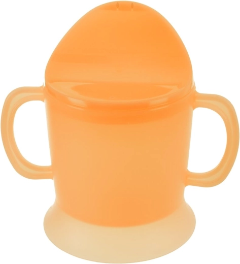 Kinder kunststof beker met drinktuit 0,23 l oranje