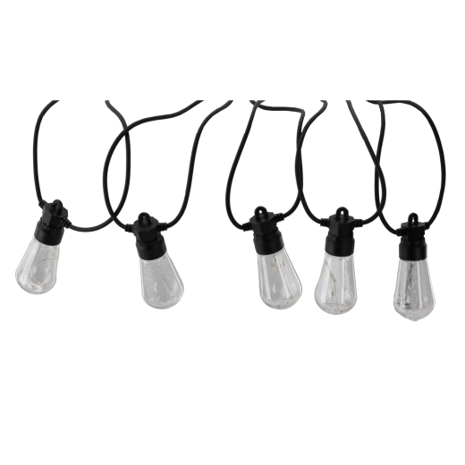 Tuinlichtslinger 10 m, 10 LED, warm wit, IP44, 12 V met bevestigingen