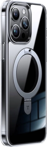 Transparante magnetische hoes TORRAS UPRO Ostand met standaard voor iPhone 15 Pro