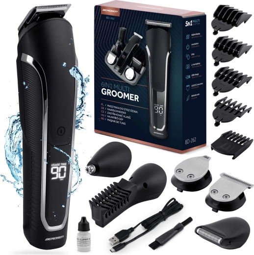 Berdsen scheer- en trimset 6-in-1 Barber Master zwart