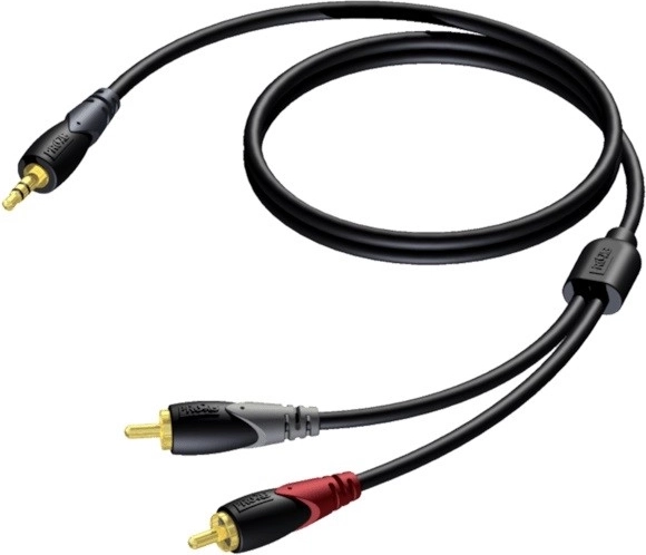 Audiokabel 3,5 mm jack stereo naar 2× RCA (cinch) 3 m