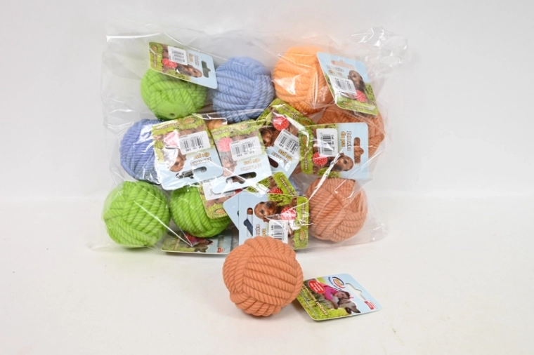 Tullo piepende wollen bal voor honden 6,5 cm