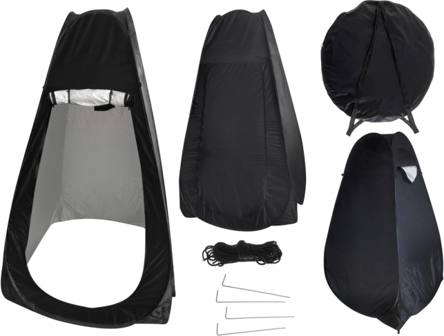 Draagbare douche-/kleedtent - zwart