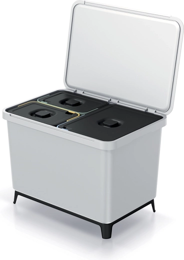 Sorteerprullenbak PROSPERPLAST Systema 1×23 l + 2×10 l, asgrijs