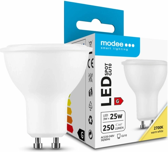 Modee LED spotlamp GU10 3 W, 250 lm, warm wit 2700 K