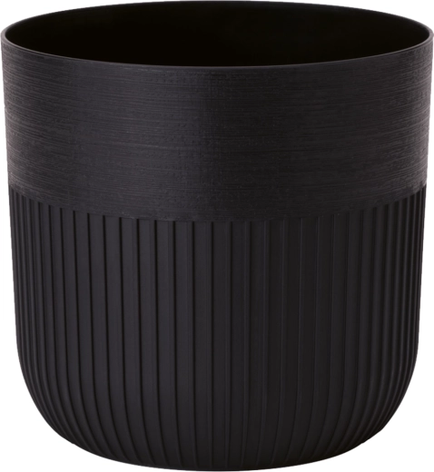Overpot LUCA Petit 16 cm – zwarte matte kunststof bloempot