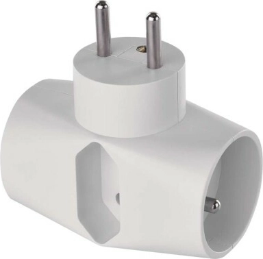 Meervoudige stekkerdoos EMOS 2× rond + 1× rechthoekig, wit