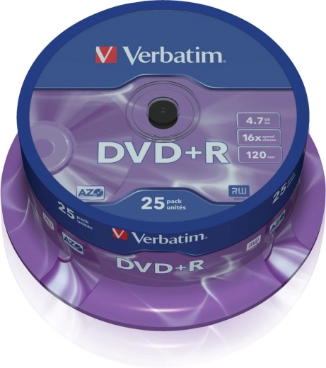 Verbatim DVD+R Matt Silver 4,7 GB 16×, 25 stuks