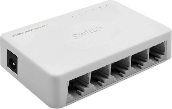 QOLTEC gigabit netwerk-switch 5× RJ45, 1000 Mb/s, plug & play