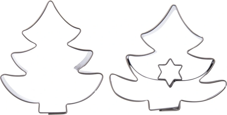 Orion roestvrijstalen uitsteekvormpjes voor koekjes in de vorm van een kerstboom 4,5 cm - 2 stuks