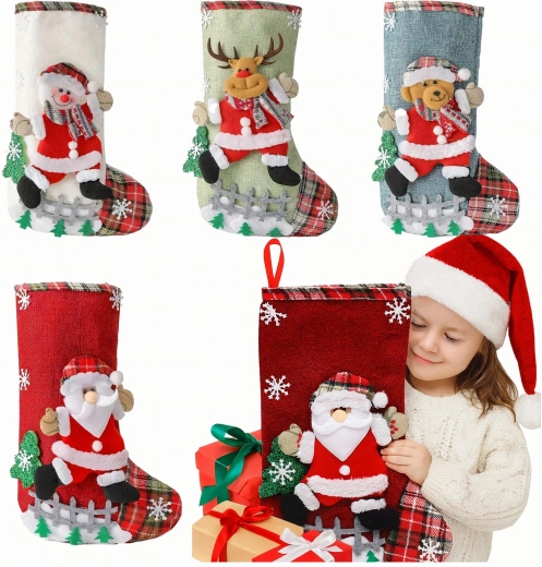 Kerstsok voor cadeaus bij de open haard - 1 stuk