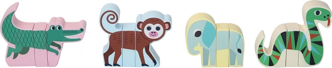 Houten magnetische puzzel Jungle-diertjes