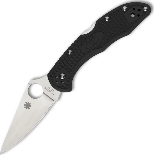 Spyderco Delica 4 – zwart EDC-zakmes met vlakke slijping, VG-10, FRN-handgreep