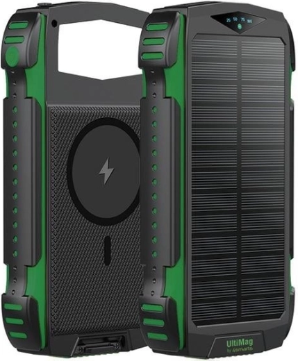 Zonne-energie powerbank 4smarts TitanPack UltiMag 20000 mAh, robuust, groen