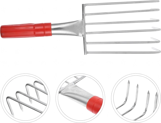 Handmatige tuincultivator met 6 tanden 32 cm