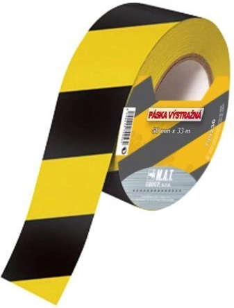 Waarschuwingslint geel-zwart 75 mm × 500 m