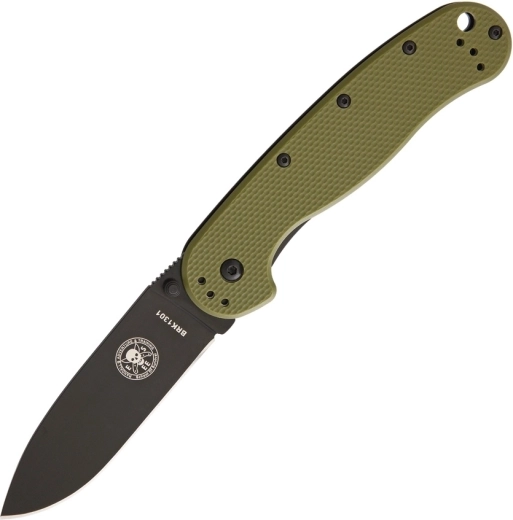 ESEE Avispa Black OD Green zakmes voor outdoor 8,9 cm, zwart/groen, FRN