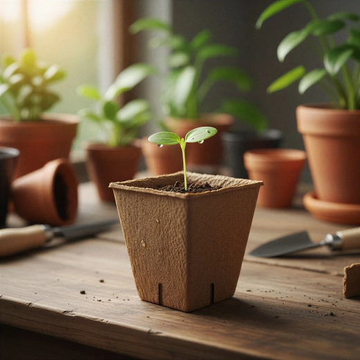 Papieren turfpotjes voor zaailingen 6 × 6 cm, vierkant – 12 stuks