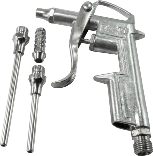 Pneumatische blaaspistool met verwisselbare mondstukken van 16, 50 en 80 mm