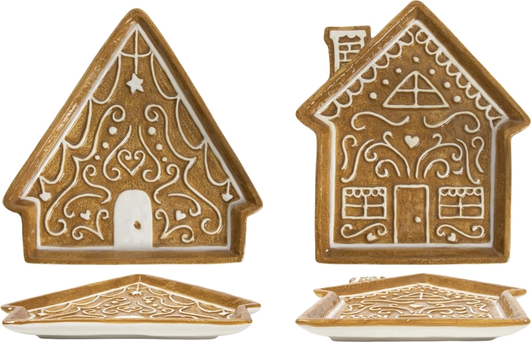 Bord Peperkoekhuisje 26 × 24 cm, set van 2 stuks