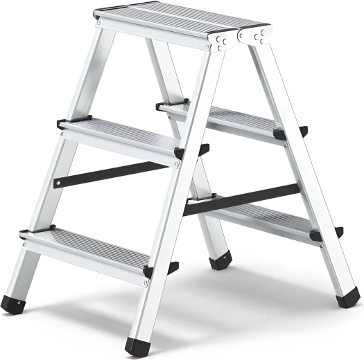 Aluminium dubbelzijdige huishoudtrap 2x3