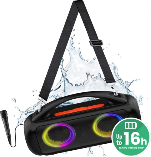 Draagbare Bluetooth-luidspreker Media‑Tech Power Audio Pro MT3184 met karaoke en LED RGB