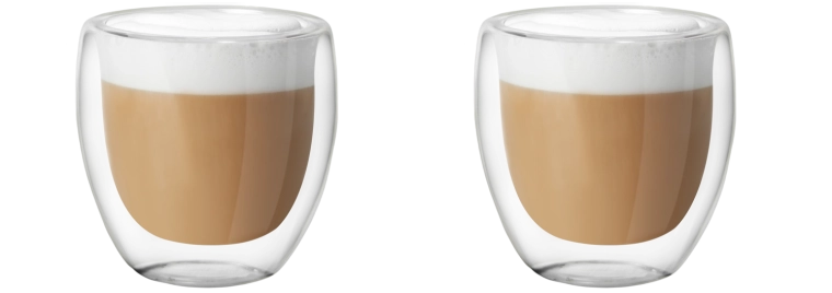 Set van 2 thermoglazen met dubbele wand 250 ml